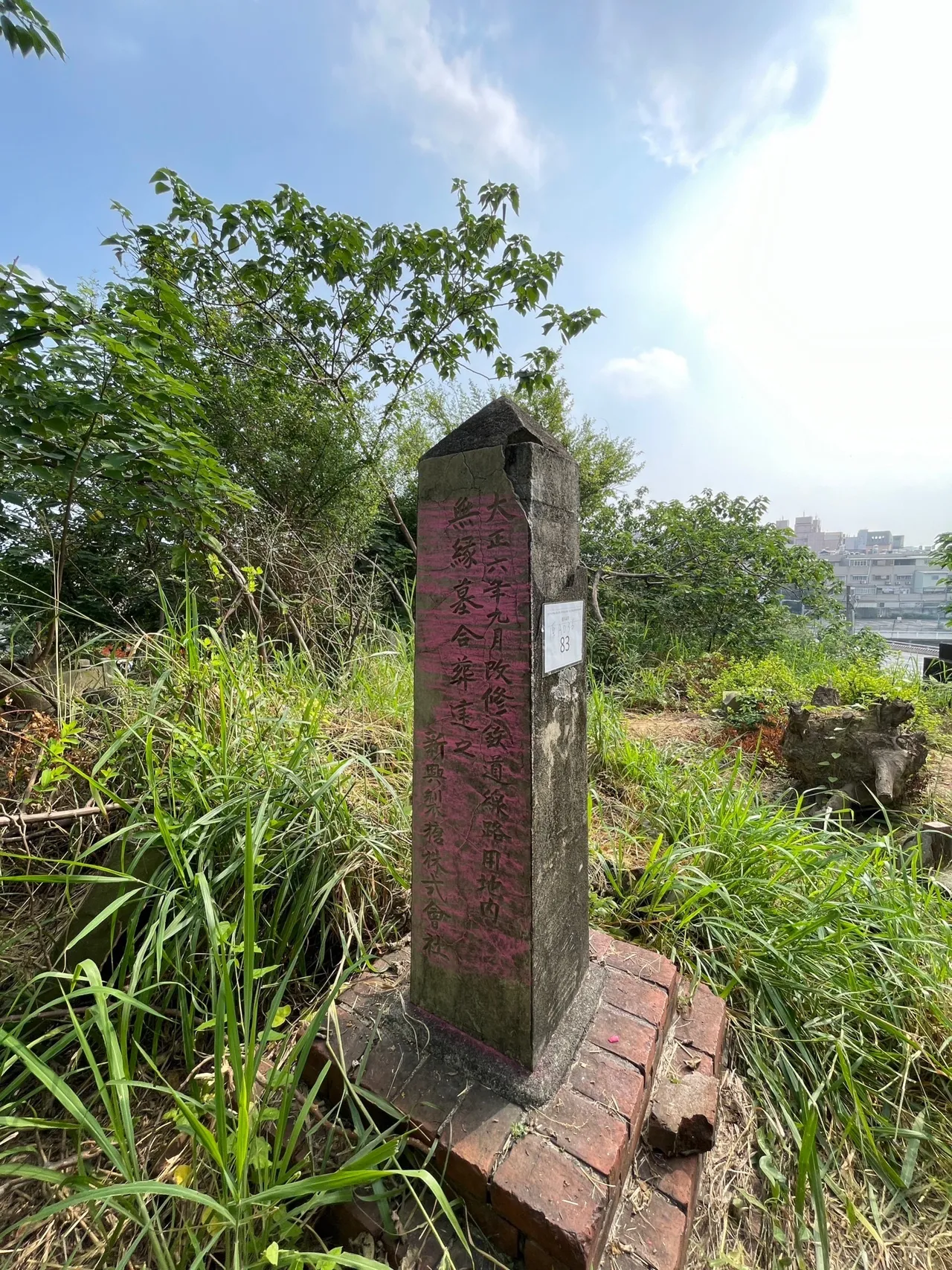 淮軍來台開山撫番,水土不服或征戰死亡者部分安葬武洛塘山,並立碑為記。林智鴻服務處提供
