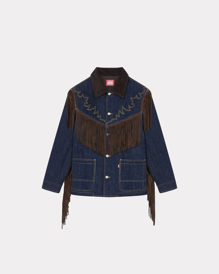 KENZO x LEVI'S水洗藍丹寧流蘇西部外套，2萬8800元。品牌提供