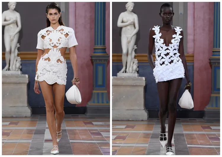 VALENTINO將織物雕刻成看似無縫的立體形態。品牌提供