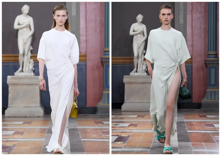 春夏系列中以柔軟的綿綢凸顯出女性線條。品牌提供