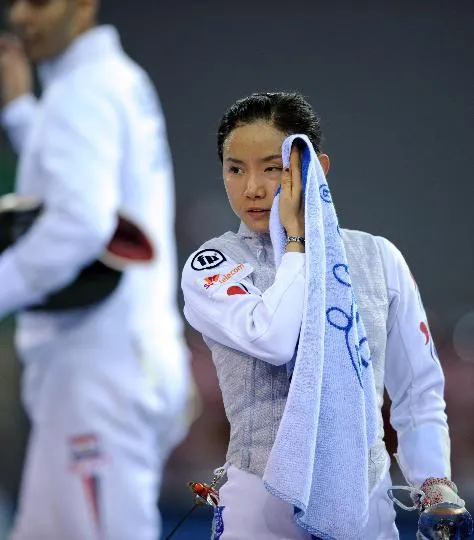 南賢喜2008年北京奧運期間，練劍英姿。新華社