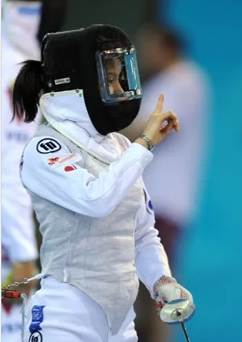 南賢喜2008年北京奧運期間，練劍英姿。新華社