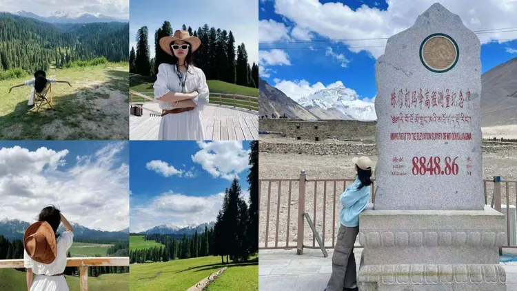 正妹小周遊歷了中國22個城市。翻攝微博/@不吃香菜