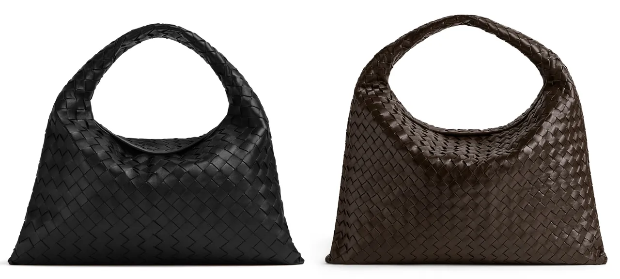 BOTTEGA VENETA全新HOP包黑色、深棕色,大型13萬8600元、小型9萬8700元。品牌提供