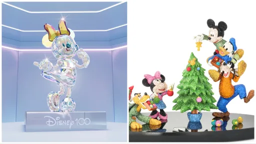 SWAROVSKI打造透明米奇、米妮！　收藏擺件鑲4萬顆水晶超閃耀