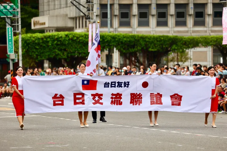 日台友好，日本國會跨黨派40餘位議員也將出席國慶大會遊行。彭欣偉攝
