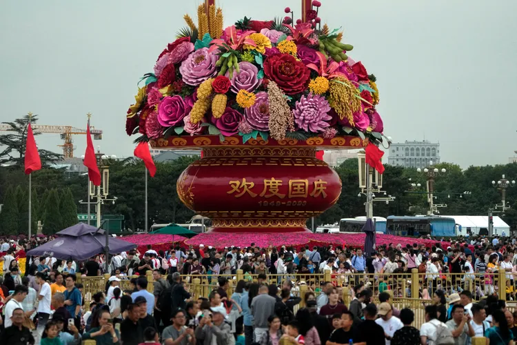 中國北京天安門廣場。美聯社