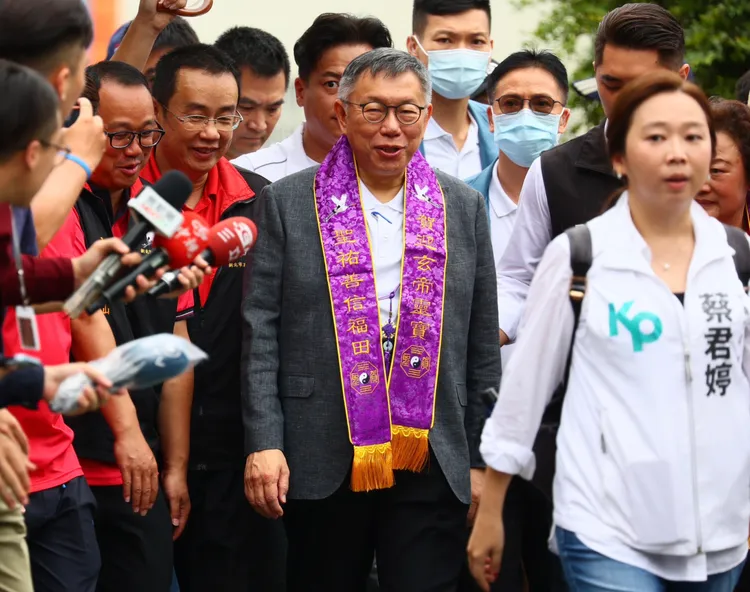 柯文哲約10點半到場。彭欣偉攝