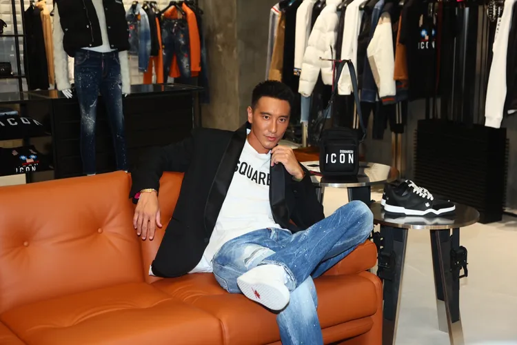 王陽明今日出席DSQUARED2微風南山旗艦店開幕活動。彭欣偉攝