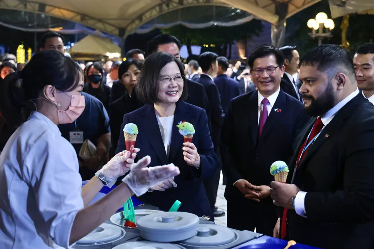蔡英文於國慶酒會。林林攝