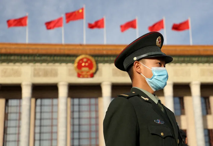 北京人民大會堂。路透社