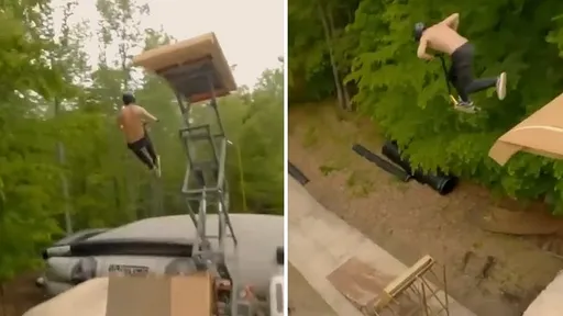 有神快拜！滑板車界的天花板　21秒影片讓人屏息