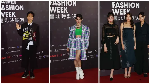 郭書瑤大墊肩+小短裙挺台北時裝周 李㼈仙氣女兒獻時尚初體驗