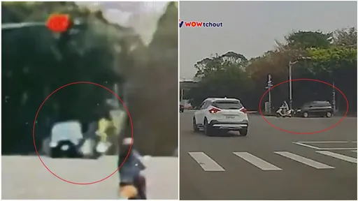 驚悚影片｜騎士遭闖紅燈汽車撞噴輾斃　台中16歲少年無照駕車肇禍