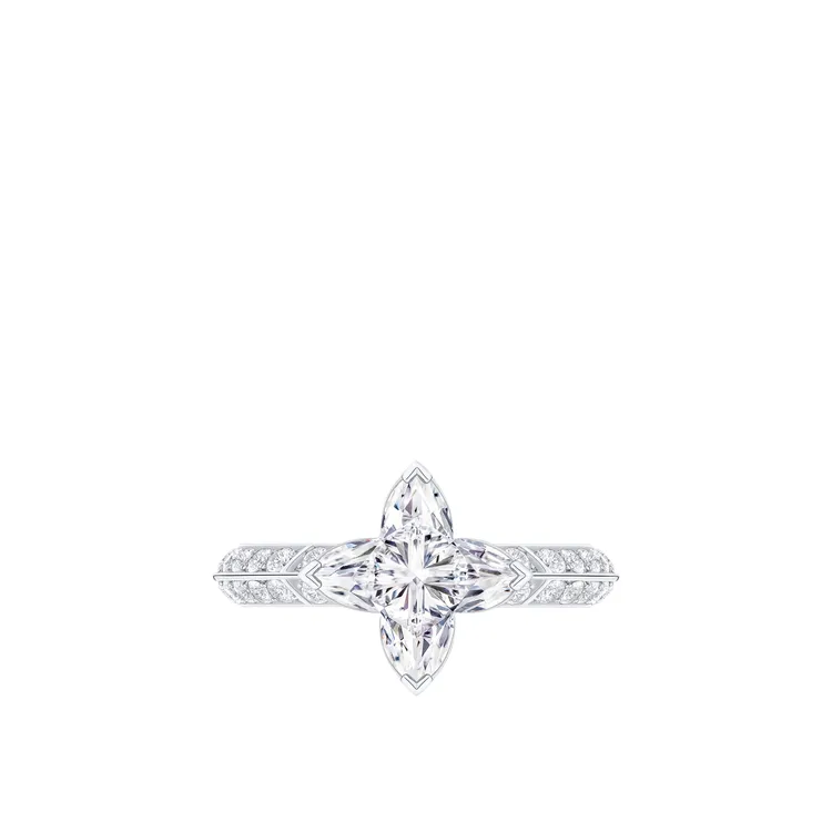 LV Diamonds Pavé Solitaire Pt950星形切割鑽石戒指，286萬元。品牌提供