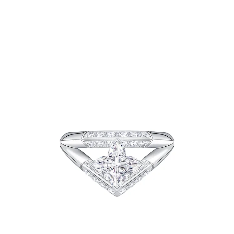 LV Diamonds Pavé星形切割鑽石雙圈戒指，80萬元。品牌提供