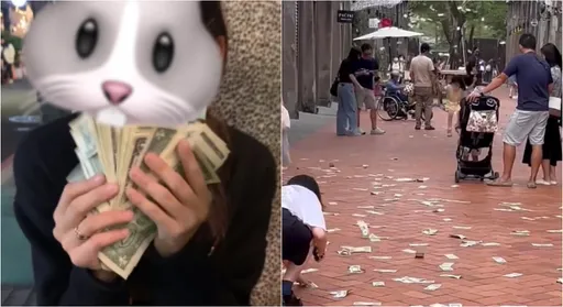 發錢了！「神秘組織」高雄駁二大撒幣　「美金滿天飛」藏貓膩