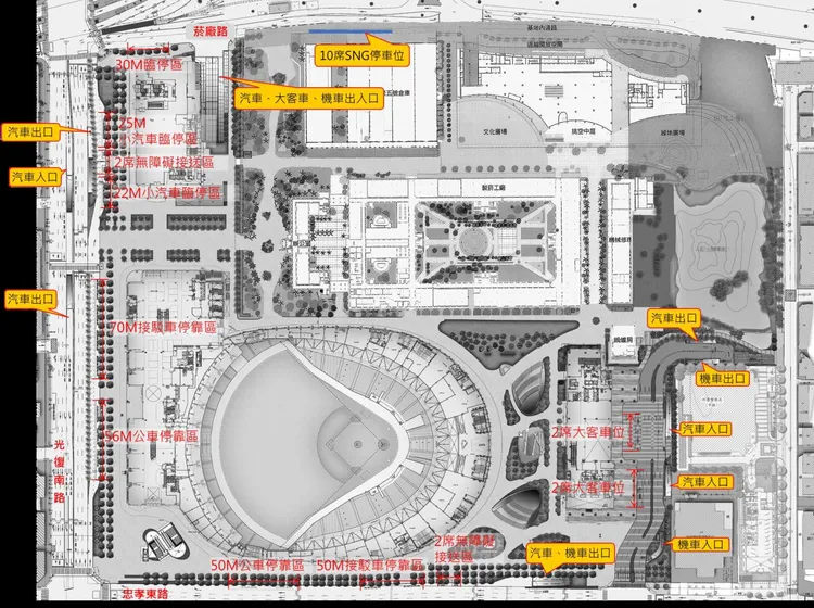 大巨蛋停車場出口圖檔。北市府提供