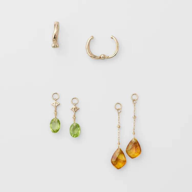 琥珀橄欖石限定太陽耳環套組（耳夾款），2萬1700元。品牌提供