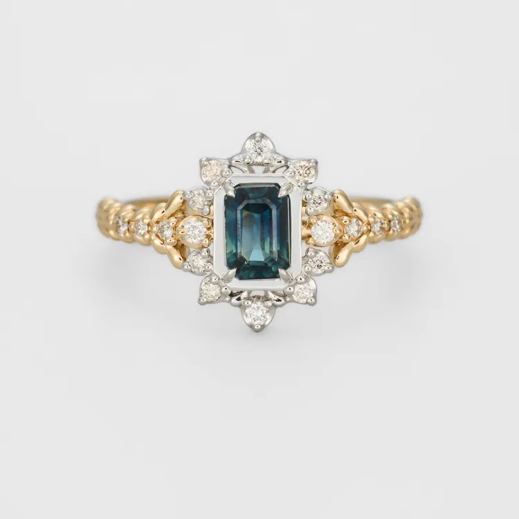 白金藍寶石鑽石限定戒指 ，7萬5100元。品牌提供