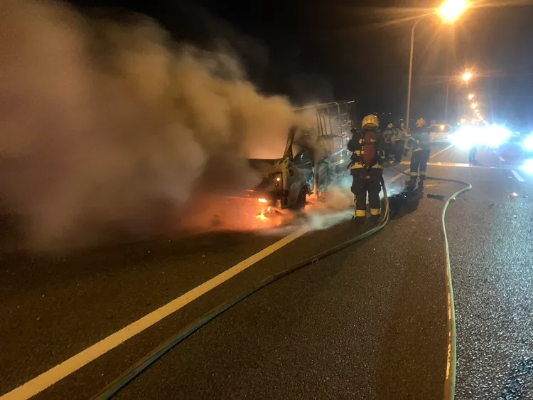 現場火勢。國道警方提供