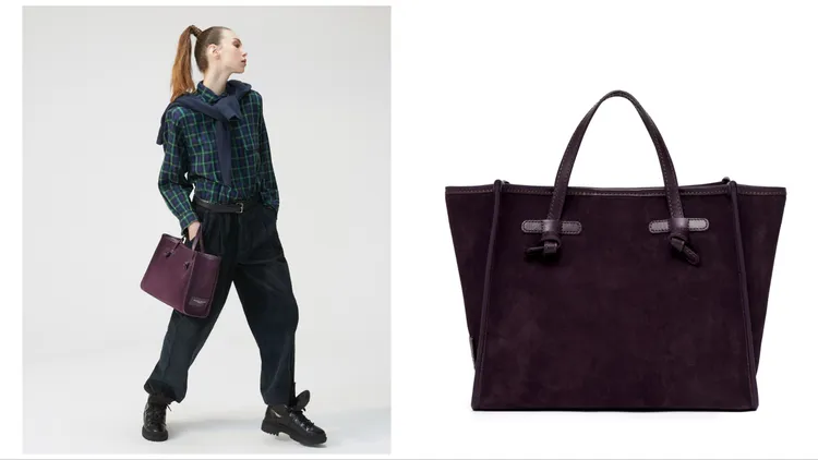 Marcella輕量麂皮托特包，1萬800元。品牌提供