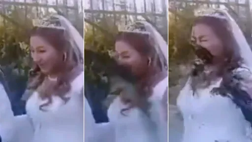 誇張影片｜新娘婚禮現場「慘遭糞液潑臉」　新郎驚：是我前女友