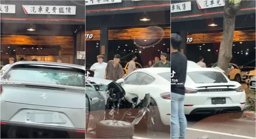 好貴的車禍！千萬法拉利撞上保時捷　網驚：馬與盾對決