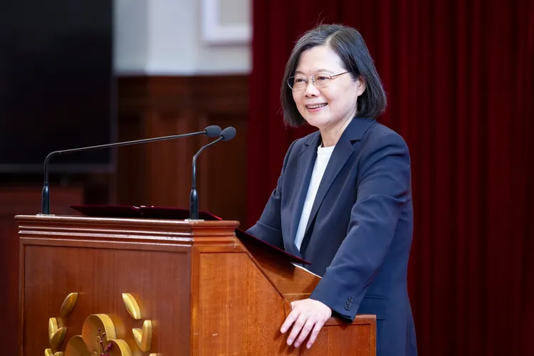 蔡英文肯定代表團表現，向世界展現台灣的堅強體育實力。總統府提供