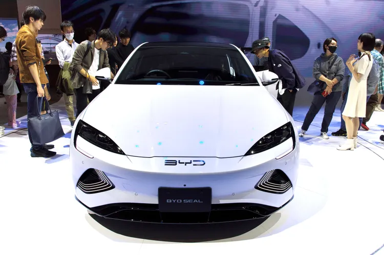 中國電動車廠牌比亞迪。資料照片