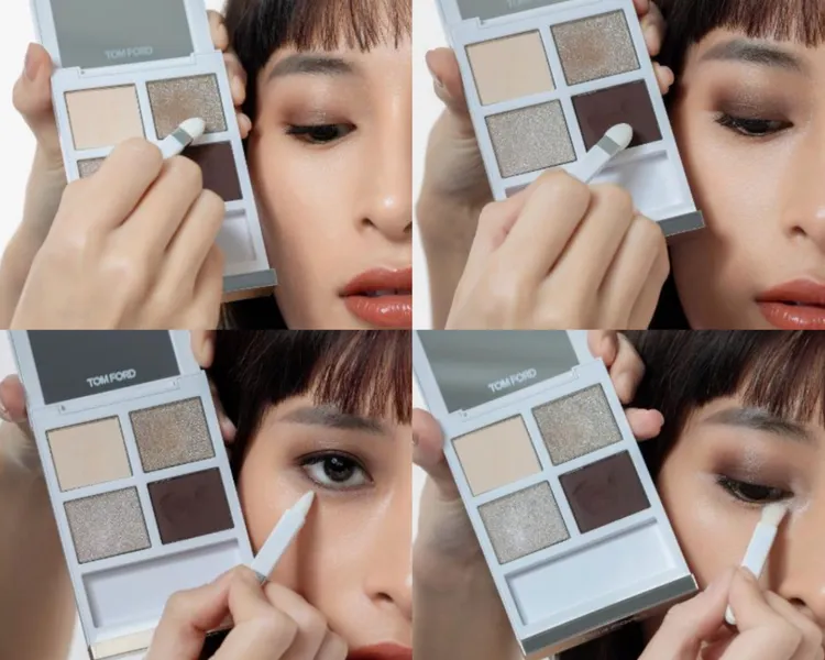 高級訂製四格眼盤#01冬日光芒上妝步驟。品牌提供