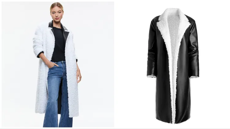 SHAN皮革絨毛雙面穿大衣，2萬9900元。品牌提供