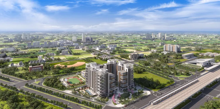 「高鐵科技城」鄰近嘉義高鐵與嘉義長庚醫院，規劃星級公設建築，成為卡位區段醫療宅首選。清景麟提供