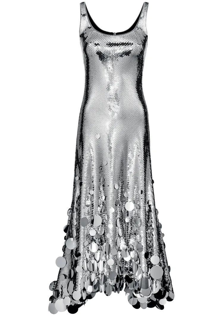 Rabanne H&M亮片傘擺洋裝，9999元。品牌提供