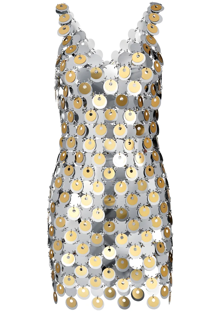 Rabanne H&M亮片圓片迷你洋裝，9999元。品牌提供