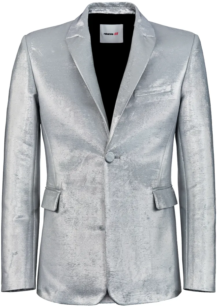 Rabanne H&M閃亮金屬光感西裝外套6999元。品牌提供