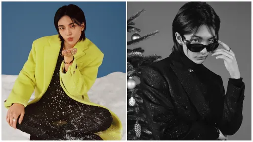 Stray Kids鉉辰誘惑媚眼超勾人! 首登Versace形象片大方獻吻