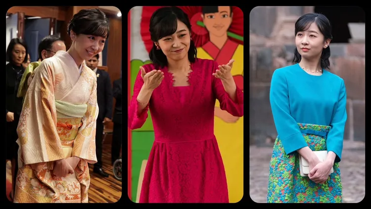 佳子公主3日穿粉嫩和服（左圖
路透社）出席官方活動，5日以一身孔雀藍參訪印加古城（右圖），今天則是落落大方的桃紅洋裝。美聯社