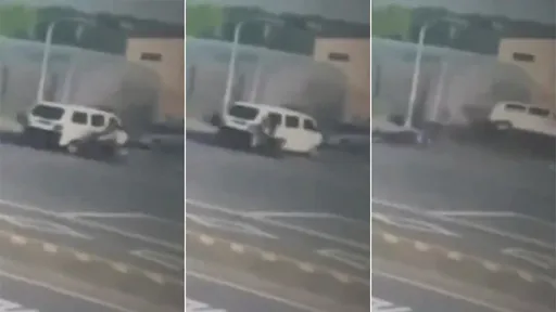 驚悚影片｜直行機車閃不過「一擊KO廂型車」　19歲騎士彈飛斷腿