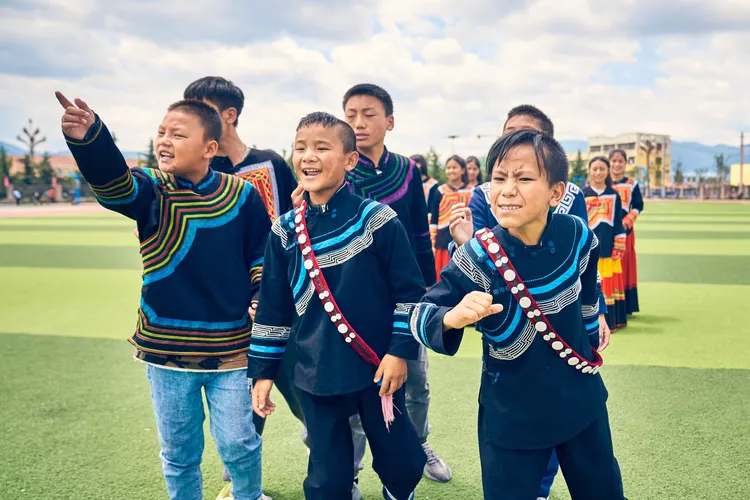 四川省凉山彝族自治州的男童。新華社
