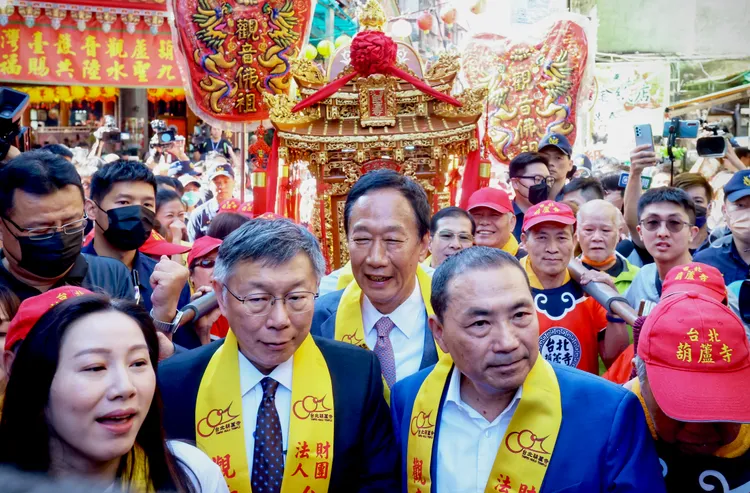 郭台銘、柯文哲、侯友宜今同台。林林攝