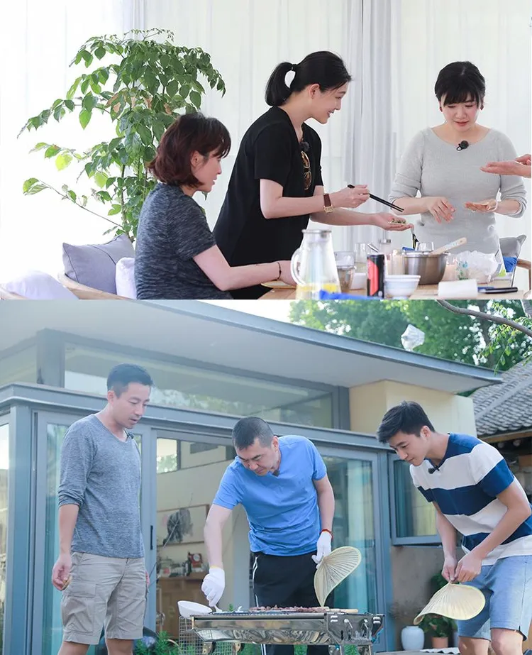 蔣勤勤懷二胎時，夫妻一起上《幸福三重奏》節目，和大S汪小菲、江宏傑福原愛交流互動。翻攝幸福三重奏微博