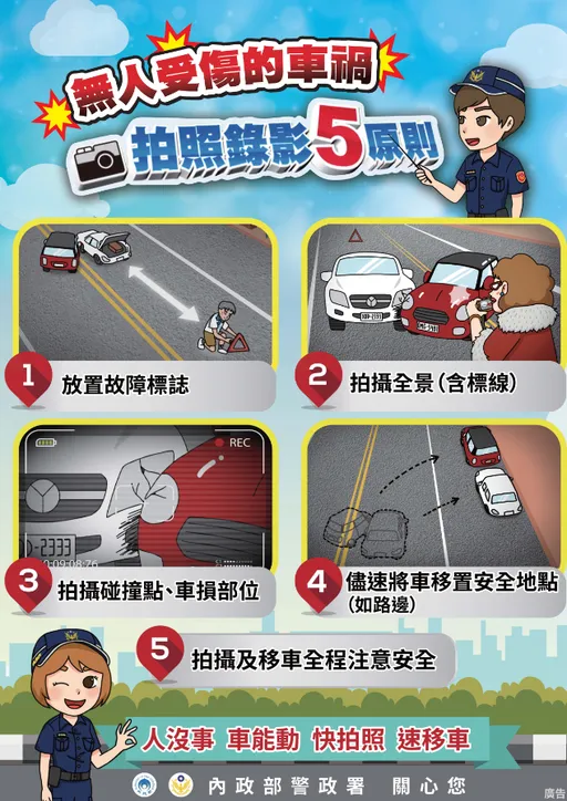 無人傷車禍「5步驟」可移車 新北事故聯單增QR碼申辦更便捷