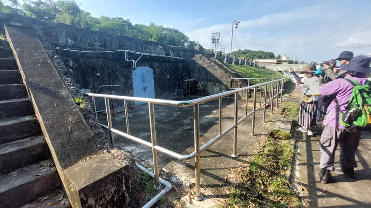 打狗水道淨水池運用古典西洋建築語彙，具有神殿意象。凃建豐攝