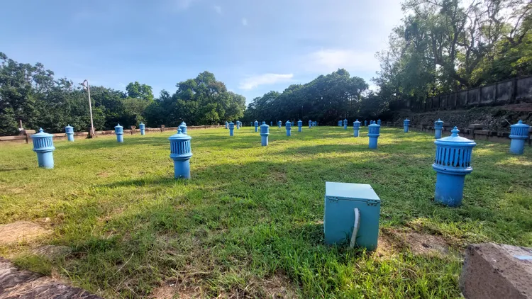 打狗水道淨水池在2019年7月19 日公告為市定古蹟。凃建豐攝