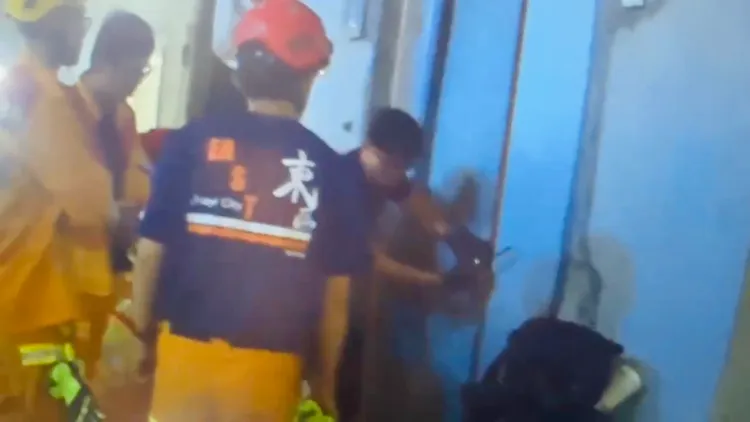 嘉義市消防局派遣特搜人員前往搶救。讀者提供