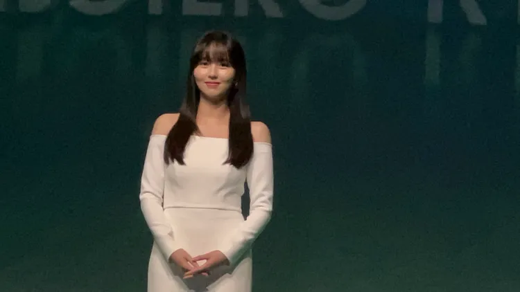 金所泫今記者會短短露臉13分鐘。陳薇安攝