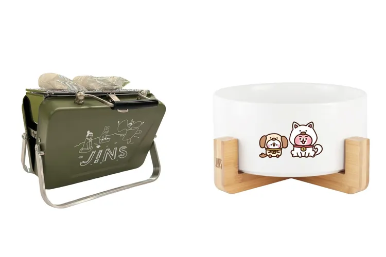 JINS線上商城單筆消費滿3,000元即有抽獎資格，有機會抽中JINS迷你烤肉架、卡娜赫拉的小動物造型碗。