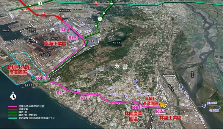 高雄捷運紅線將自目前紅線終點站小港，延伸至林園工業區。市府提供