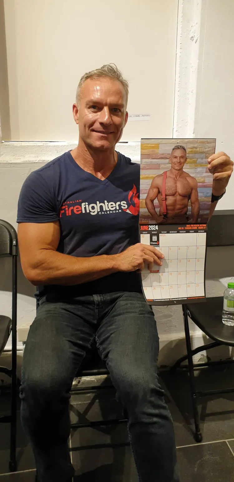 53歲澳洲消防隊長Dave參與拍攝猛男月曆已達5年，是何妤玟最喜歡的男性類型。張瑞振攝